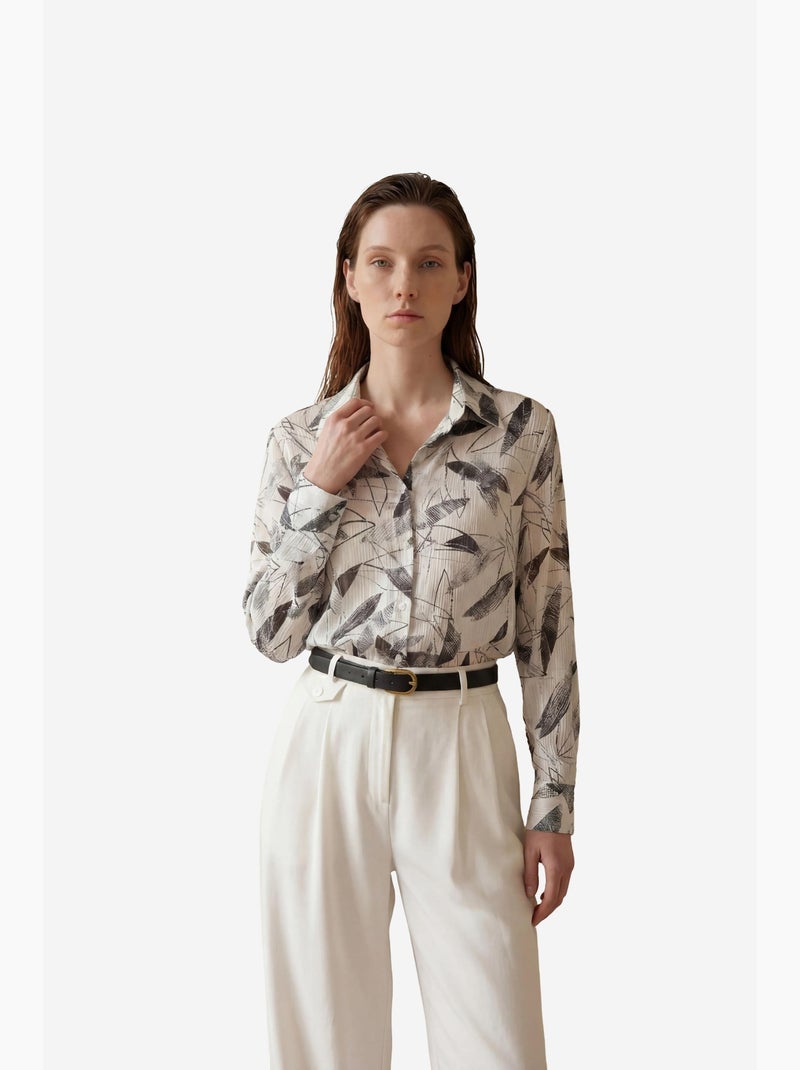 Camicia stampata con bottoni my fashion Bianco - Kiabi