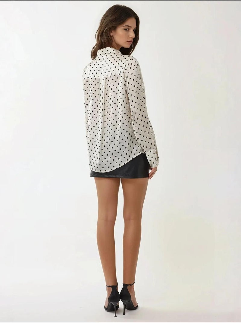 Camicia stampata in raso con fiocco Multicolore - Kiabi