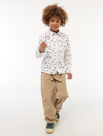 Camicia stampata Natale regular in cotone