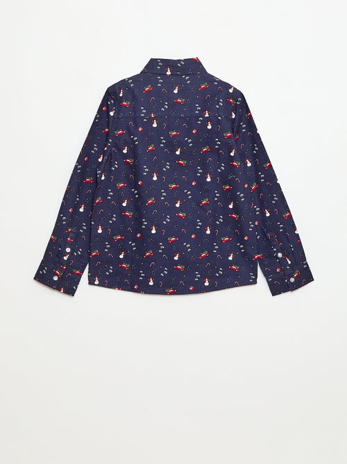 Camicia stampata Natale regular in cotone - Kiabi