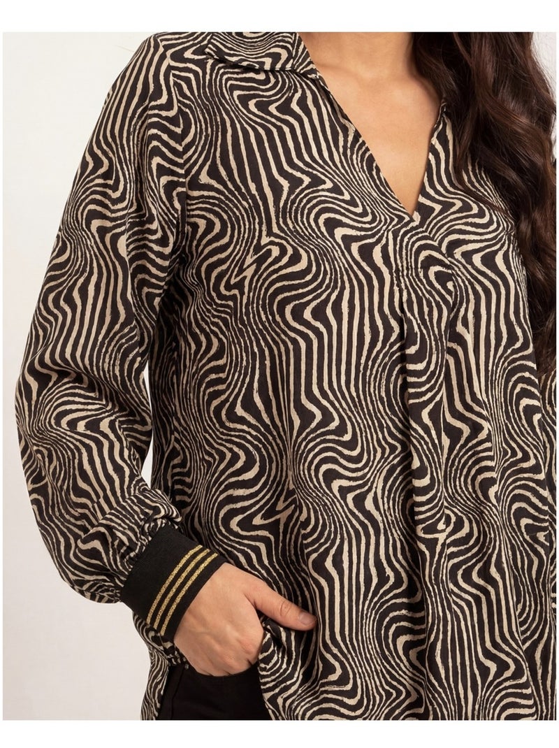 Camicia stampata OZANA Nero - Kiabi