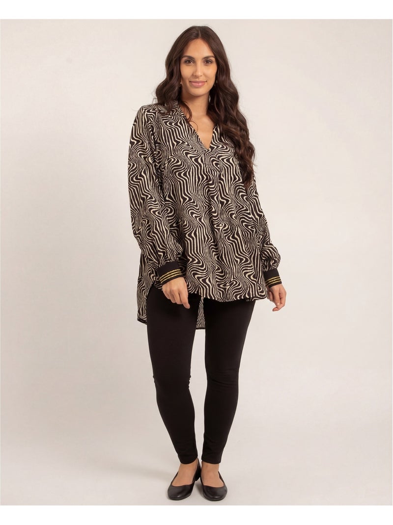 Camicia stampata OZANA Nero - Kiabi