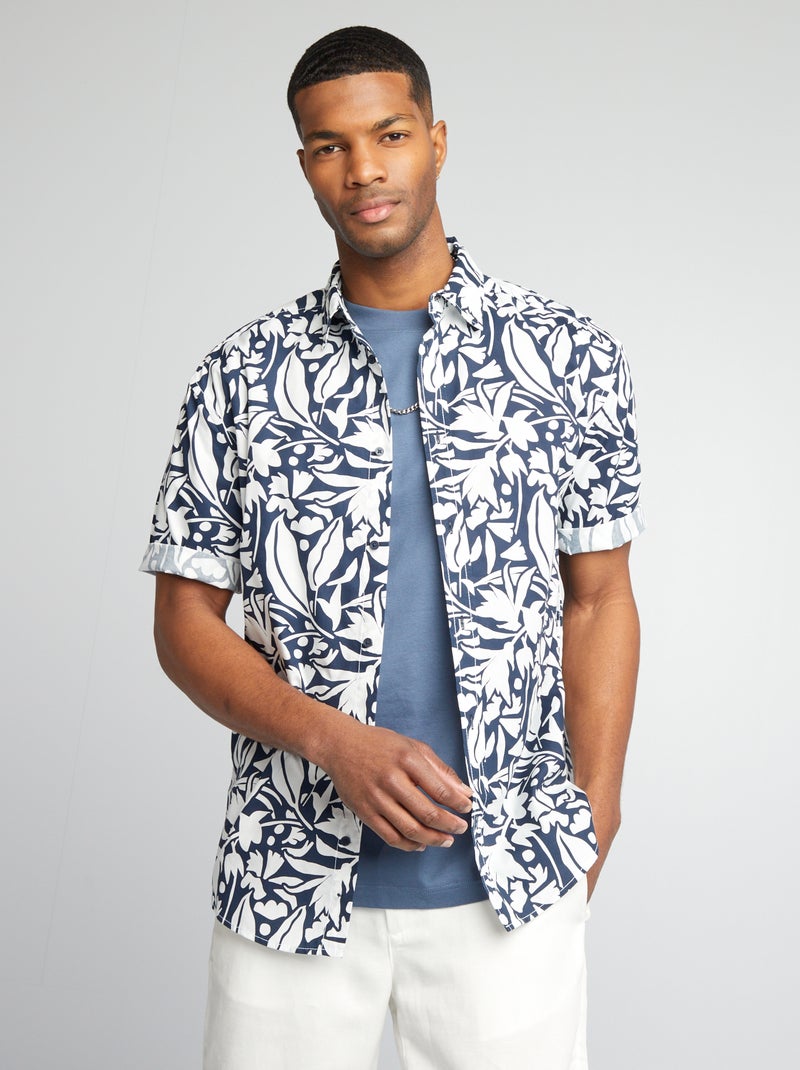Camicia stampato a maniche corte BLU - Kiabi