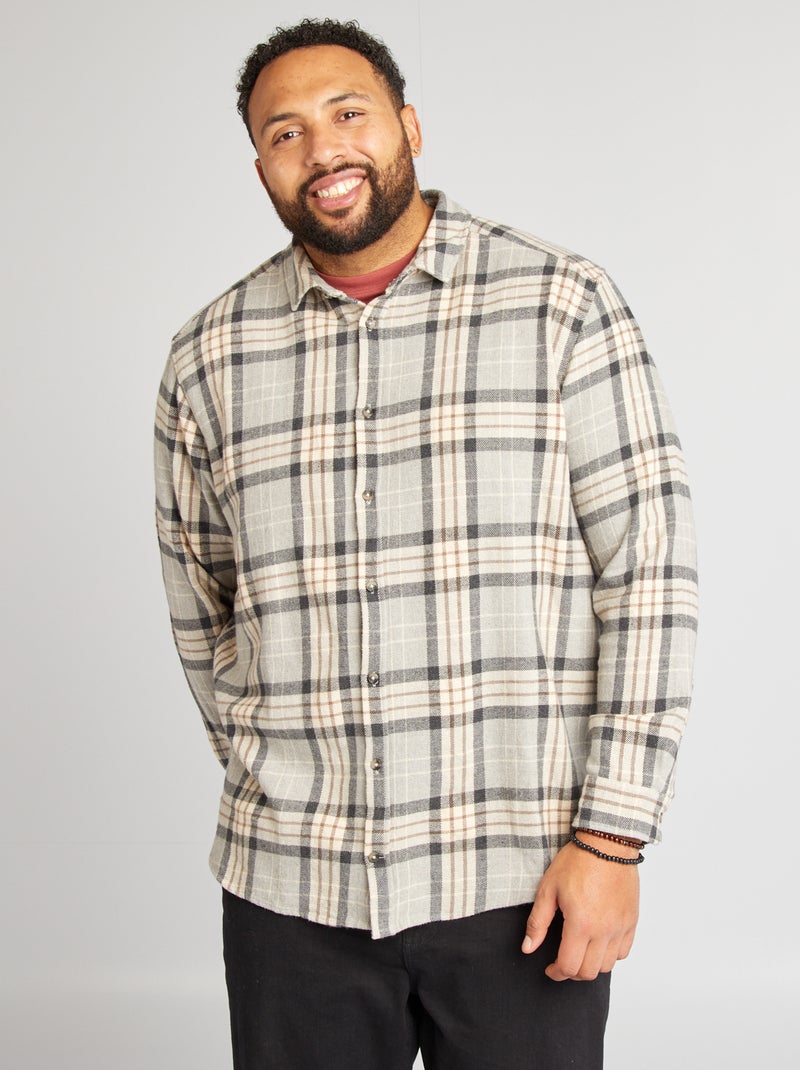 Camicia stile taglialegna regular fit GRIGIO - Kiabi