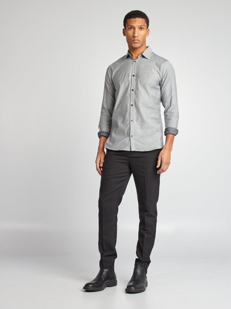 Camicia taglio dritto con motivo GRIGIO - Kiabi
