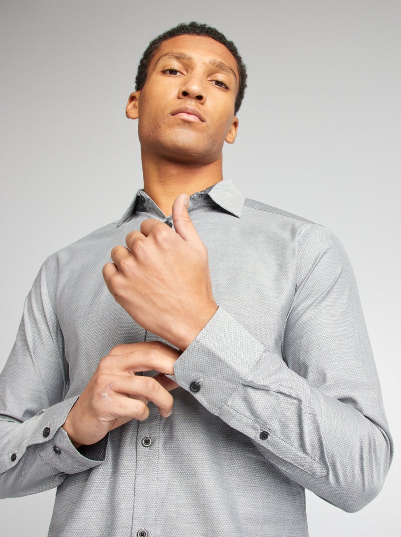 Camicia taglio dritto con motivo GRIGIO - Kiabi