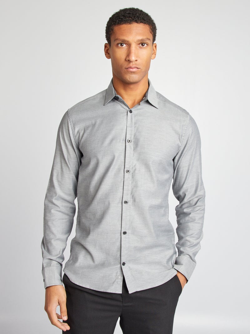 Camicia taglio dritto con motivo GRIGIO - Kiabi
