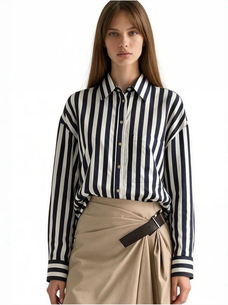 Camicia tessuta a righe con abbottonatura frontale busem Multicolore - Kiabi