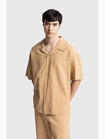 Camicia testurizzata a maniche corte giesto