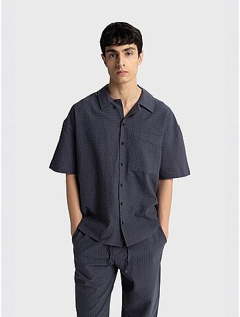 Camicia testurizzata a maniche corte giesto