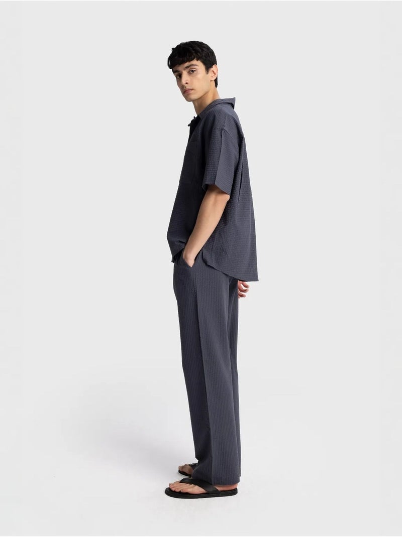 Camicia testurizzata a maniche corte giesto Grigio nero - Kiabi