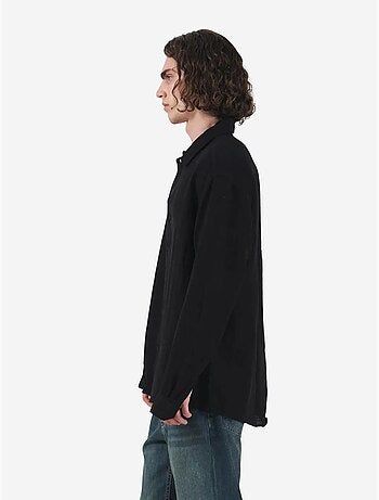 Camicia testurizzata a maniche lunghe con bottoni giesto