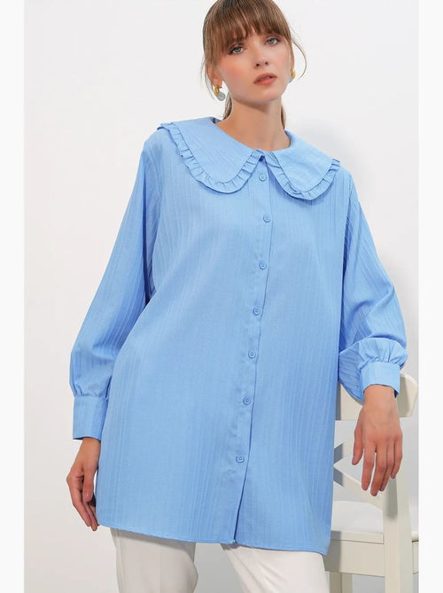 Camicia testurizzata a maniche lunghe con colletto baby bdart - Kiabi Camicia testurizzata a maniche lunghe con colletto baby bdart - Kiabi