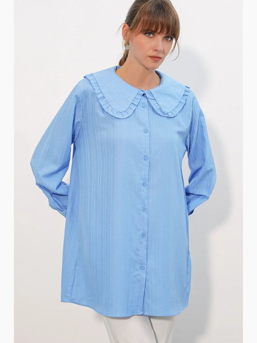 Camicia testurizzata a maniche lunghe con colletto baby bdart - Kiabi Camicia testurizzata a maniche lunghe con colletto baby bdart - Kiabi