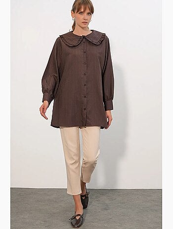 Camicia testurizzata a maniche lunghe con colletto baby bdart