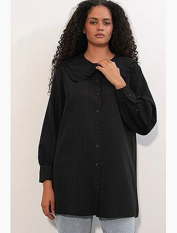 Camicia testurizzata a maniche lunghe con colletto baby bdart