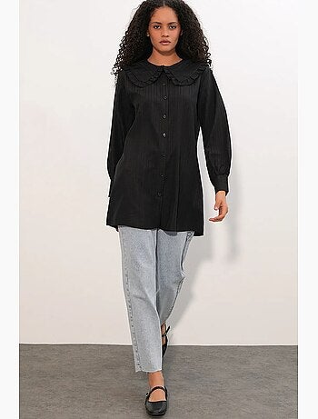 Camicia testurizzata a maniche lunghe con colletto baby bdart
