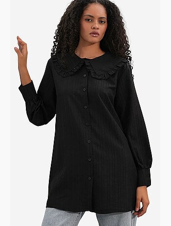 Camicia testurizzata a maniche lunghe con colletto baby bdart