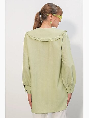 Camicia testurizzata a maniche lunghe con colletto baby bdart