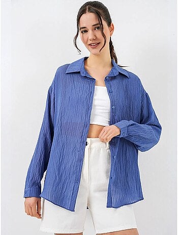 Camicia testurizzata con bottoni e maniche lunghe bdart