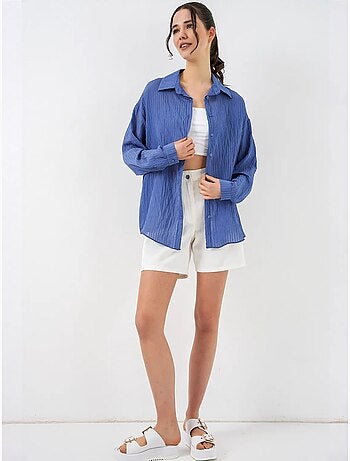 Camicia testurizzata con bottoni e maniche lunghe bdart