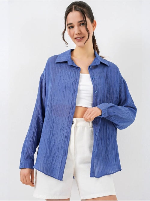 Camicia testurizzata con bottoni e maniche lunghe bdart - Kiabi