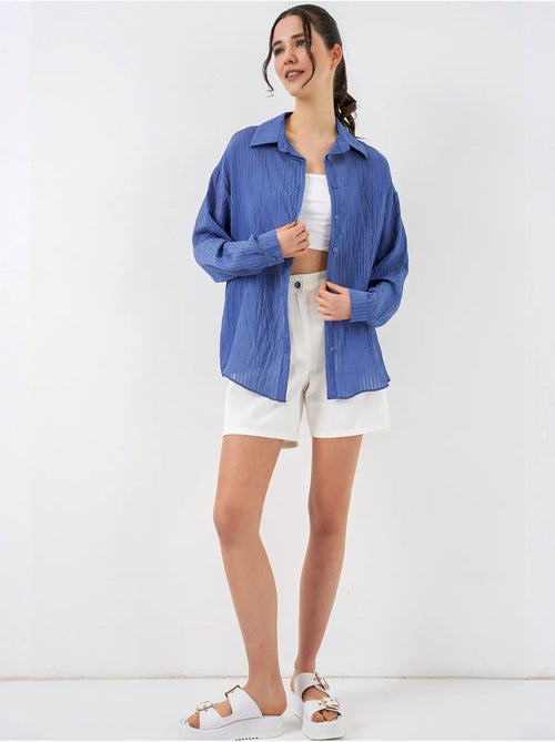 Camicia testurizzata con bottoni e maniche lunghe bdart - Kiabi