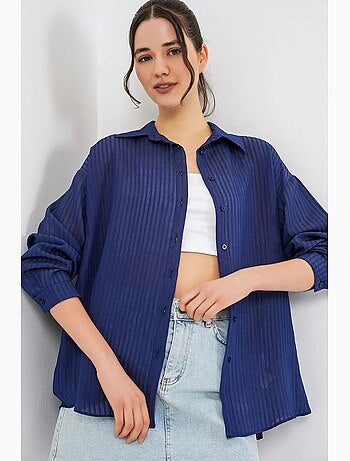 Camicia testurizzata con bottoni e maniche lunghe bdart