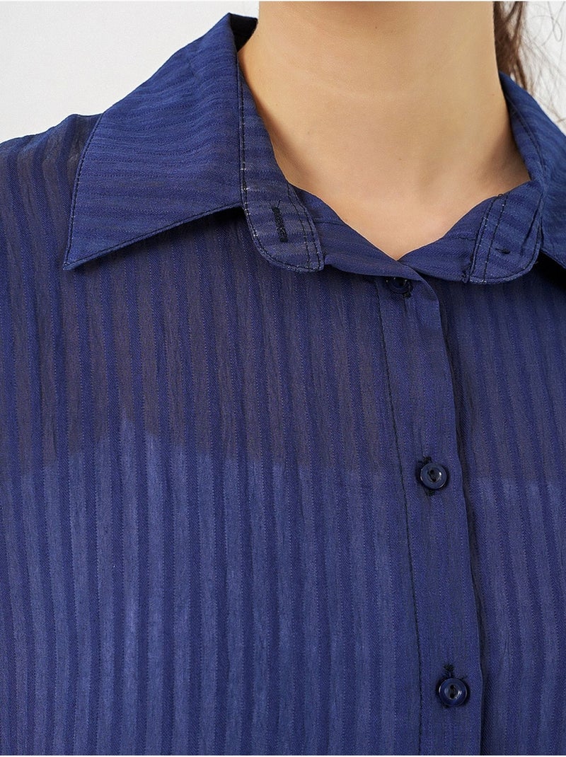 Camicia testurizzata con bottoni e maniche lunghe bdart Blu marino - Kiabi