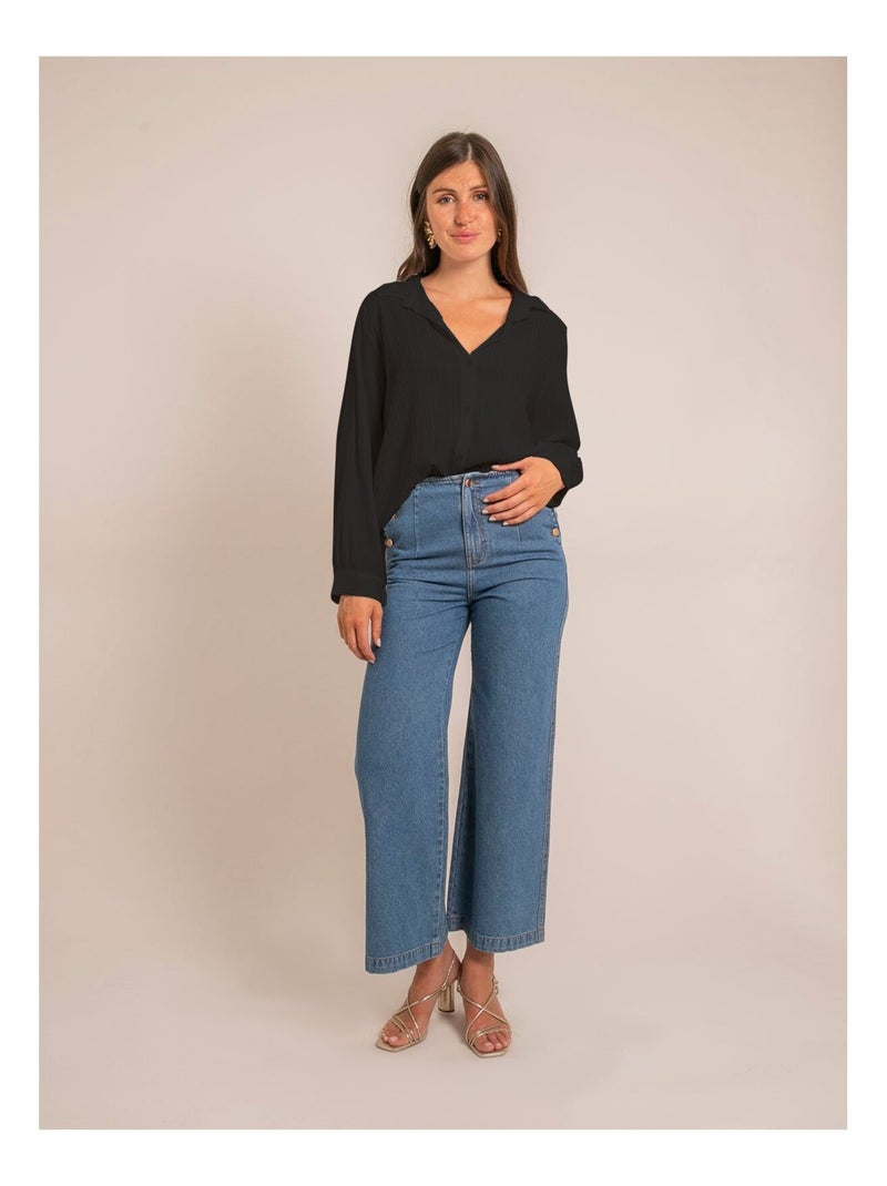 Camicia texturizzata OBADE Nero - Kiabi