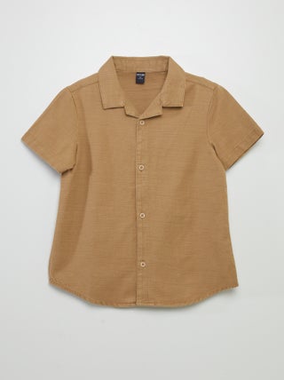 Camicia tinta unita a maniche corte