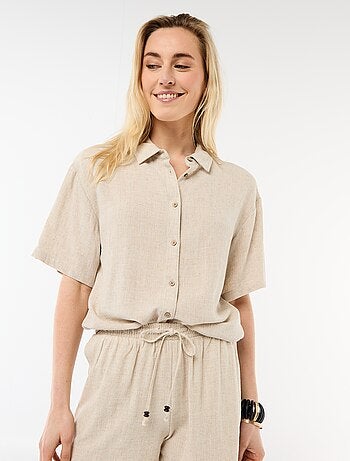 Camicia tinta unita a maniche corte