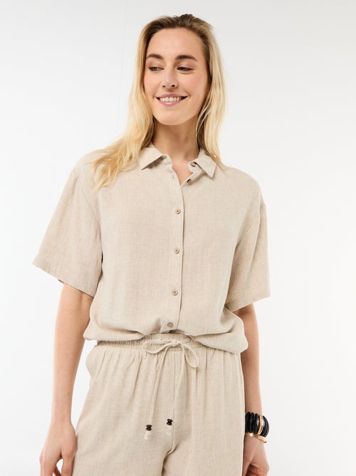 Camicia tinta unita a maniche corte - Kiabi