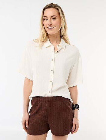 Camicia tinta unita a maniche corte