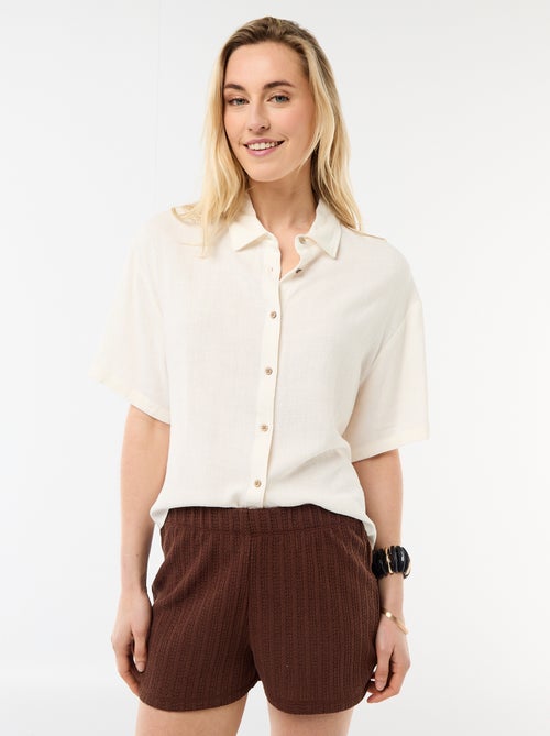 Camicia tinta unita a maniche corte - Kiabi