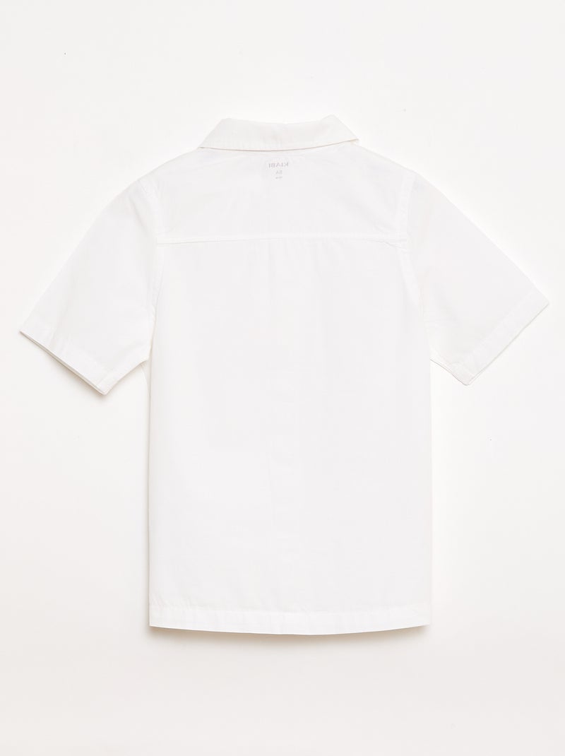 Camicia tinta unita a maniche corte Bianco - Kiabi