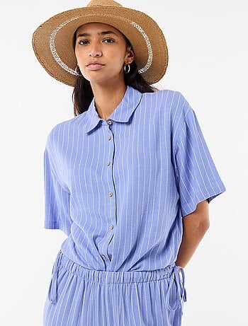 Camicia tinta unita a maniche corte