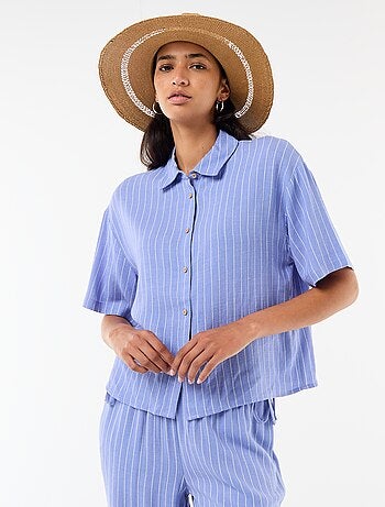 Camicia tinta unita a maniche corte