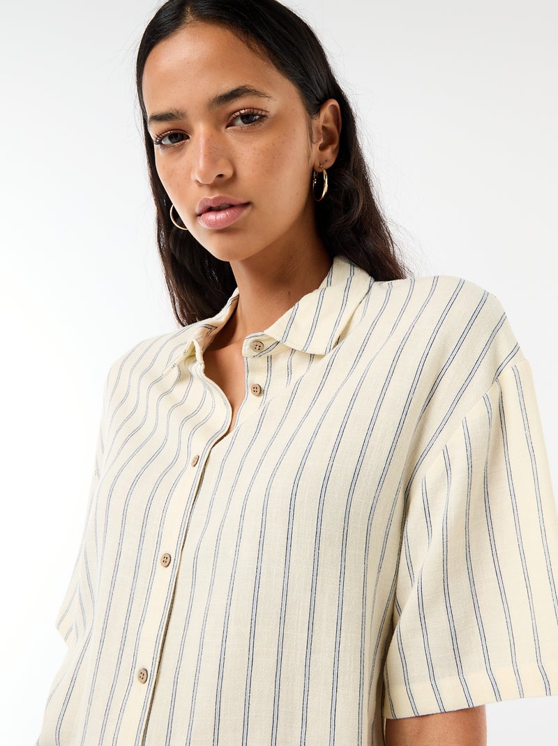 Camicia tinta unita a maniche corte Giallo - Kiabi