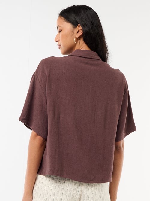 Camicia tinta unita a maniche corte - Kiabi Camicia tinta unita a maniche corte - Kiabi