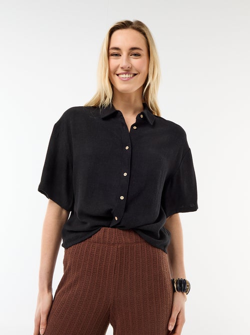 Camicia tinta unita a maniche corte - Kiabi