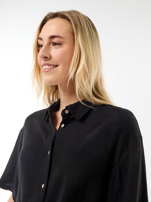 Camicia tinta unita a maniche corte - Kiabi