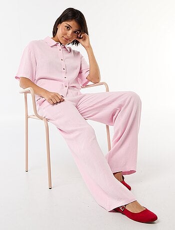 Camicia tinta unita a maniche corte