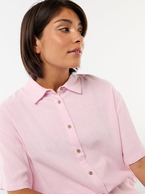 Camicia tinta unita a maniche corte - Kiabi Camicia tinta unita a maniche corte - Kiabi