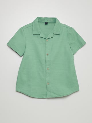 Camicia tinta unita a maniche corte