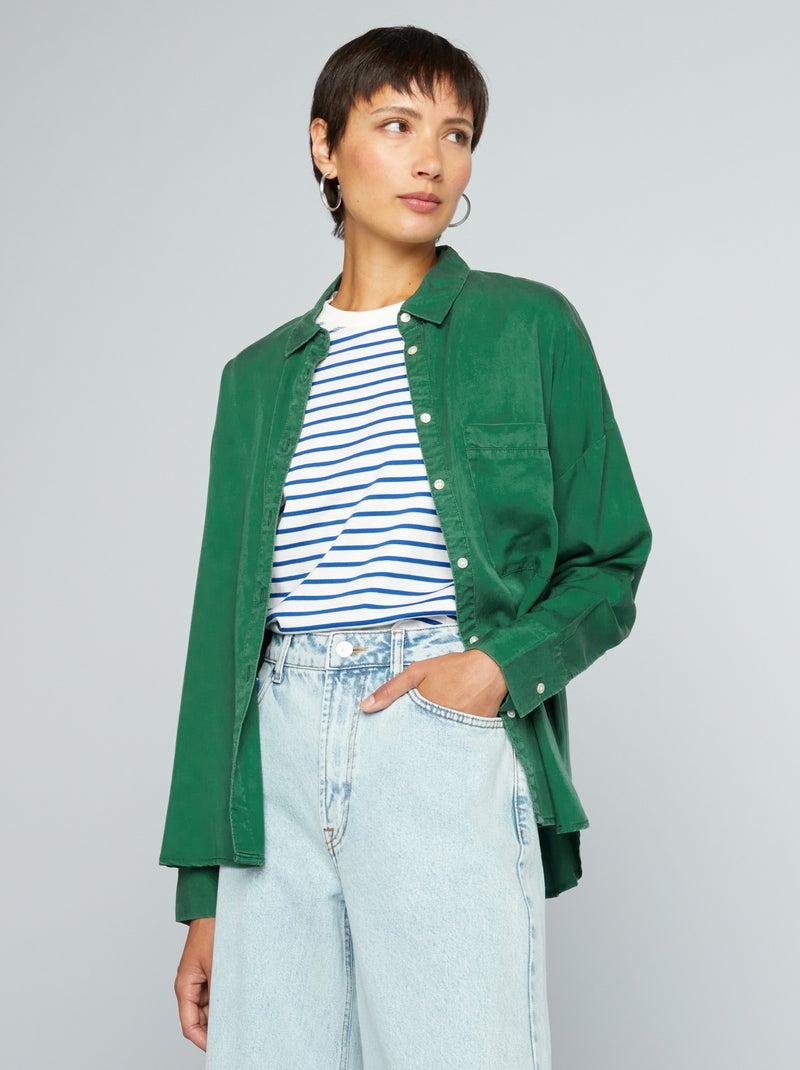 S.Oliver Maglietta Donna Manica Lunga – Verde, Taglia 34, Casual, Modello 2138264 - 3