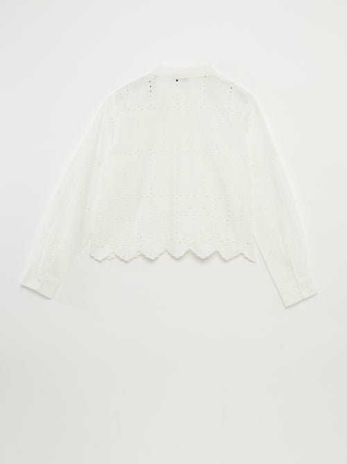 Camicia tinta unita con ricami in sangallo 'JDY' - Kiabi