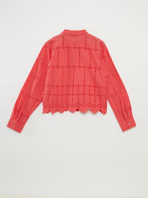 Camicia tinta unita con ricami in sangallo 'JDY' - Kiabi