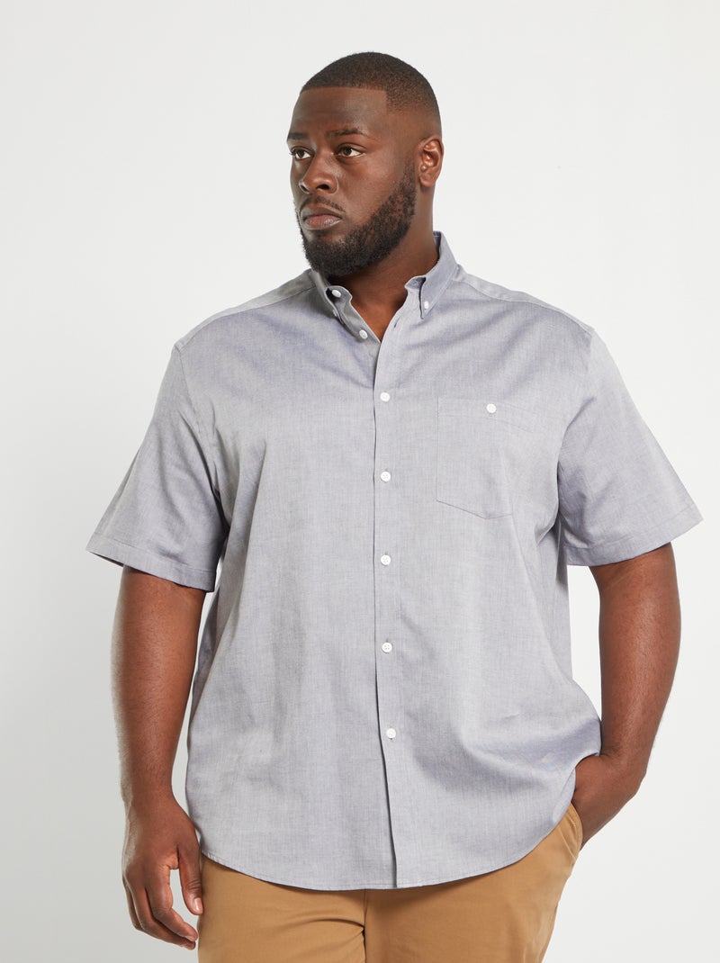 Camicia tinta unita in cotone BLU - Kiabi