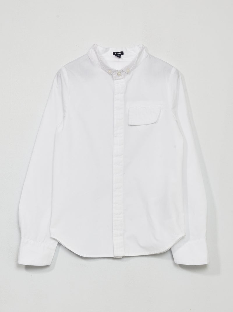 Camicia tinta unita in popeline Bianco - Kiabi